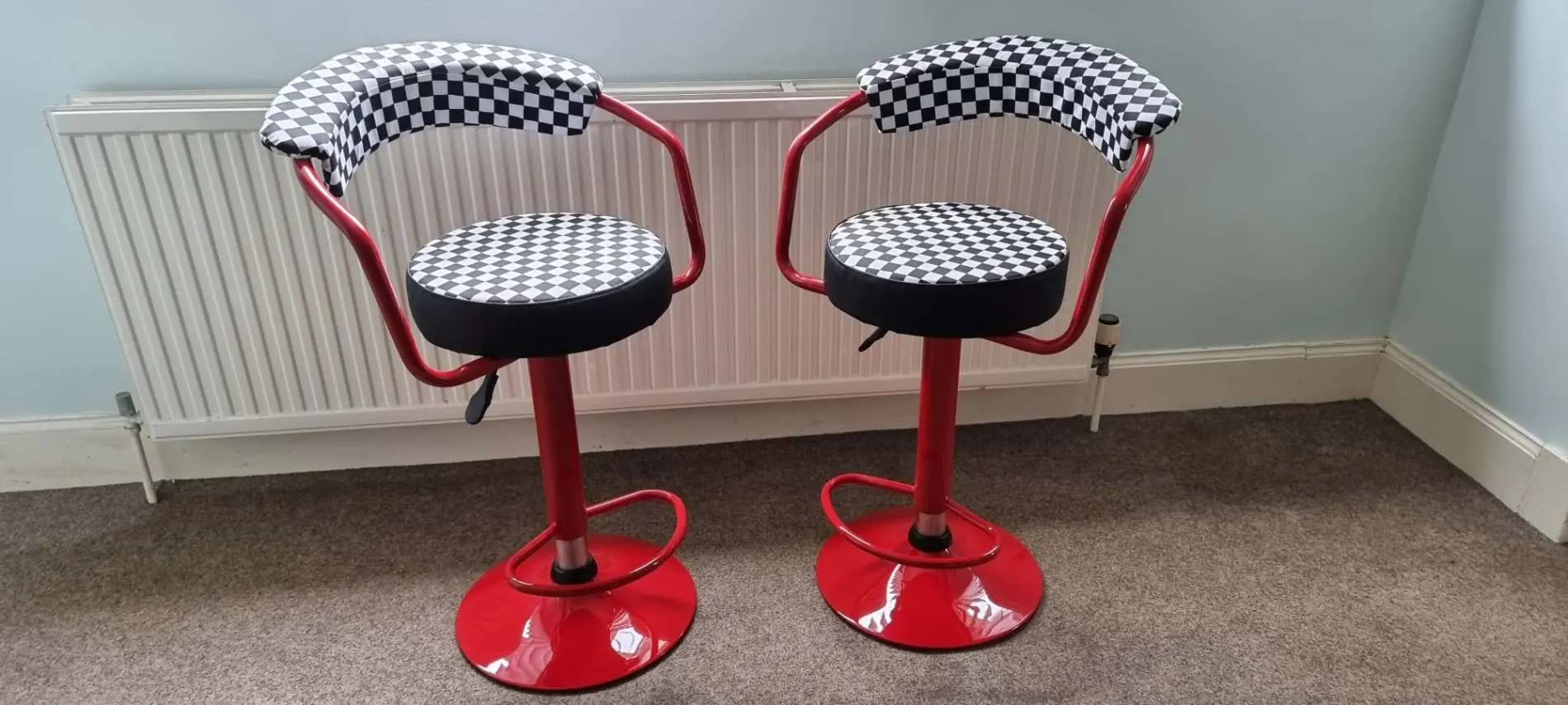 Pair of bar stools refinished by Lee Niven, Dumfries