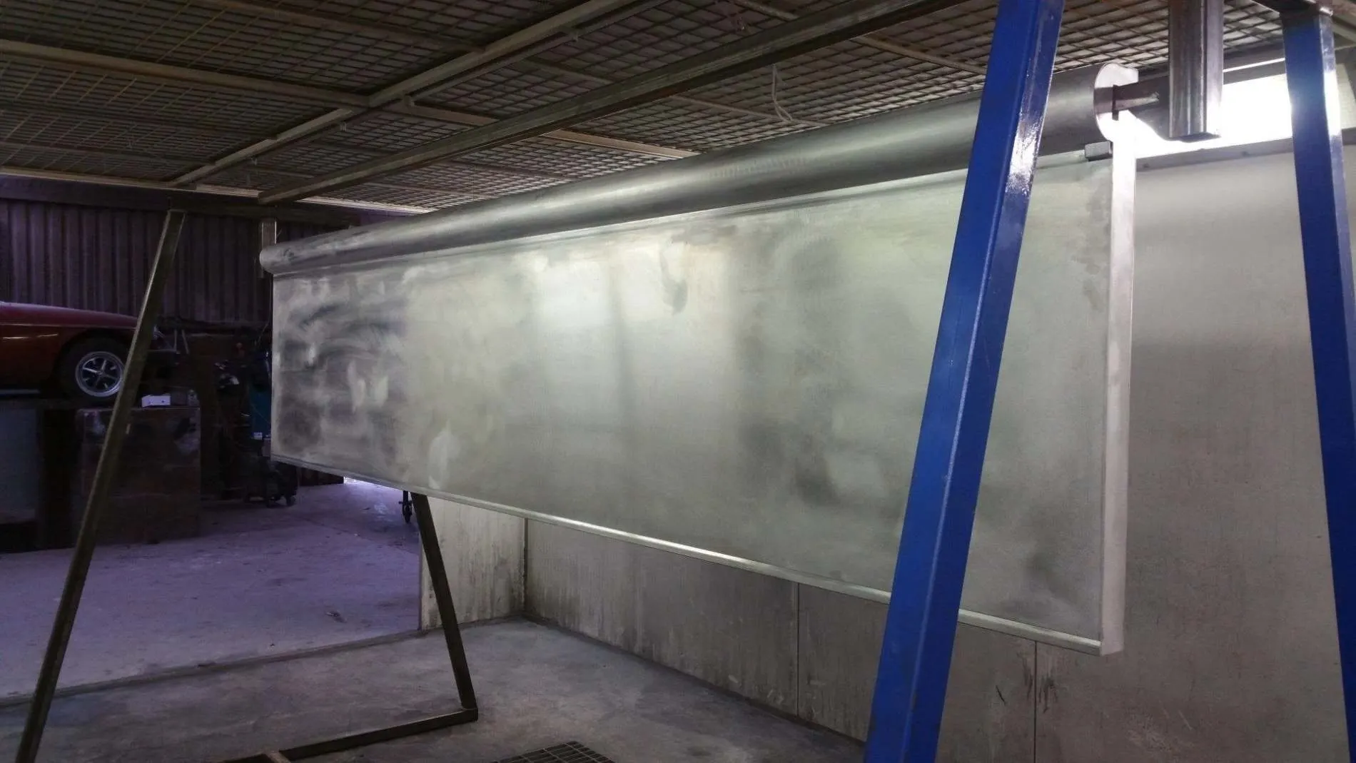 Steel fabrication prepared for paint by Lee Niven, Dumfries
