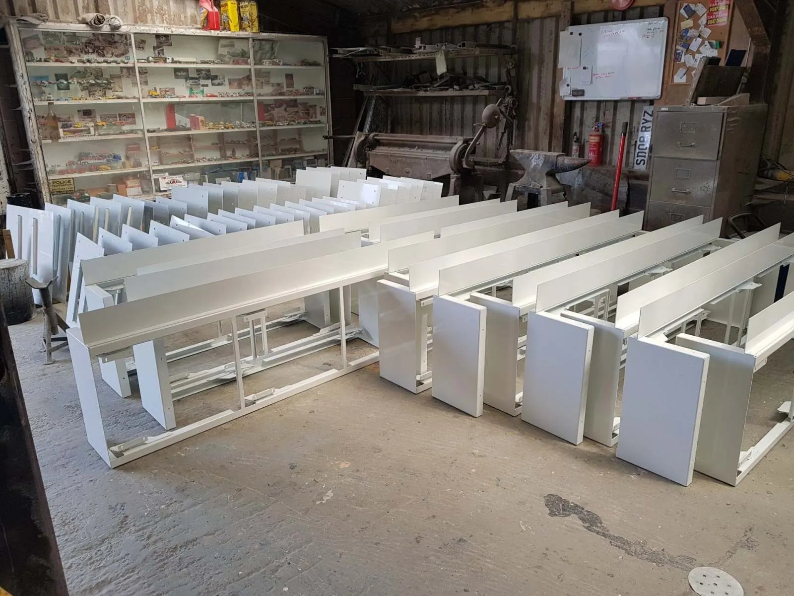 Batch of panels sprayed white by Lee Niven, Dumfries