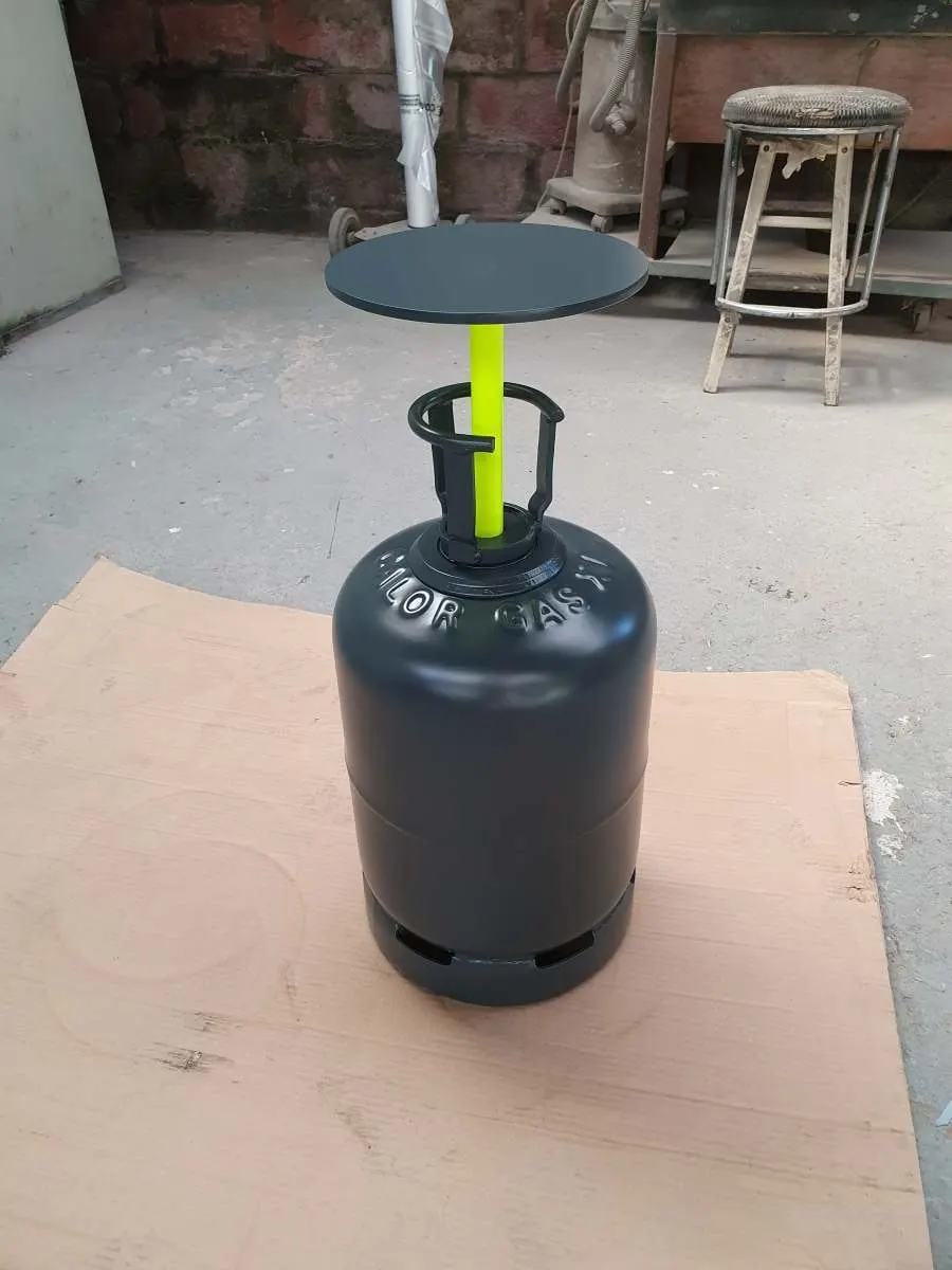 Gas bottle turned into a bar stool by Lee Niven, Dumfries